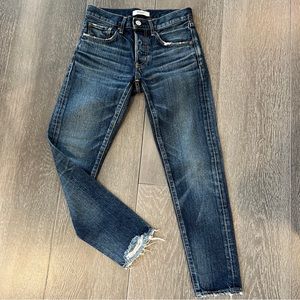Moussy vintage tapered jeans 24 medium dark wash